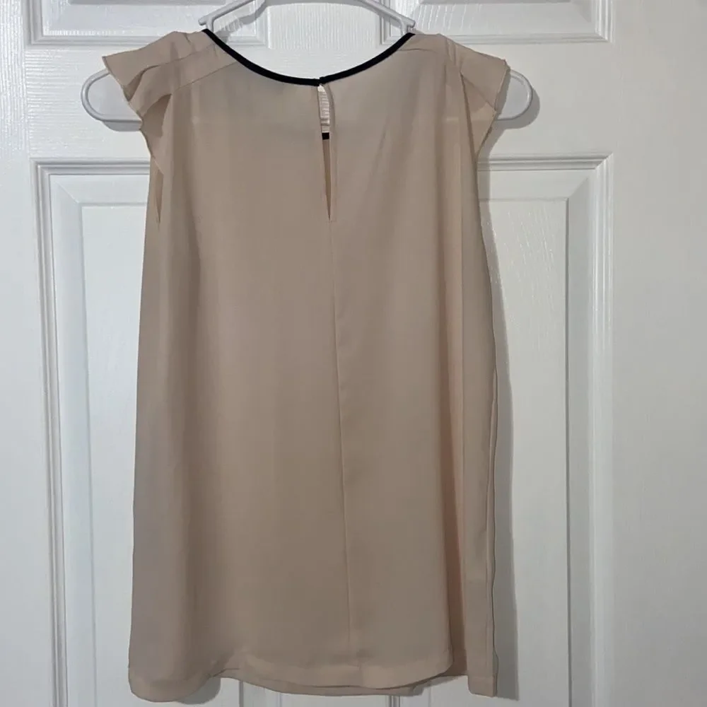 LOFT Tan Sheer Tank with Black Lining - Picture 4 of 5